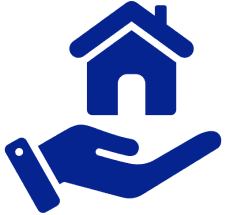 Hand holding a house icon