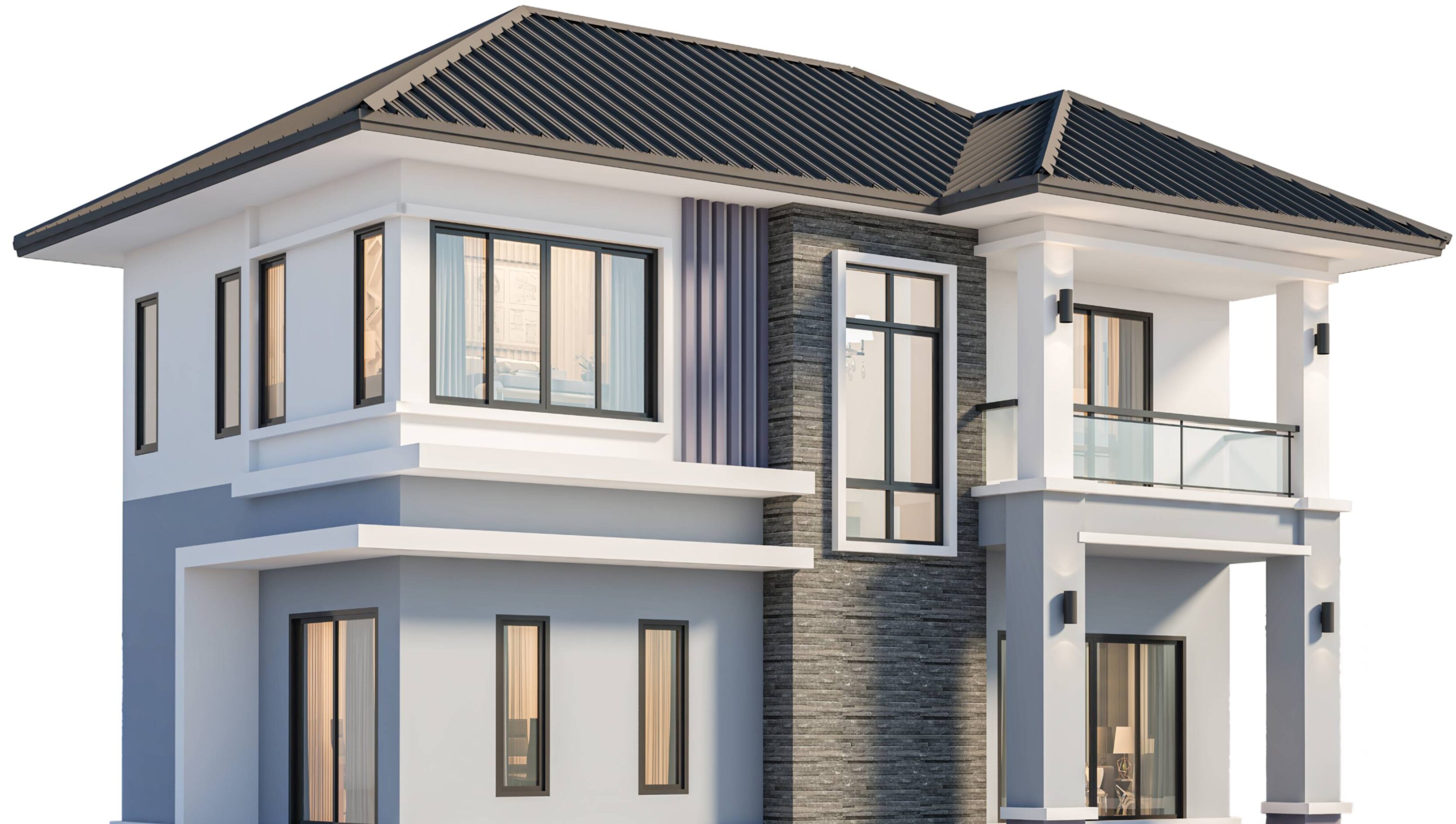 Stylish residential building with balcony